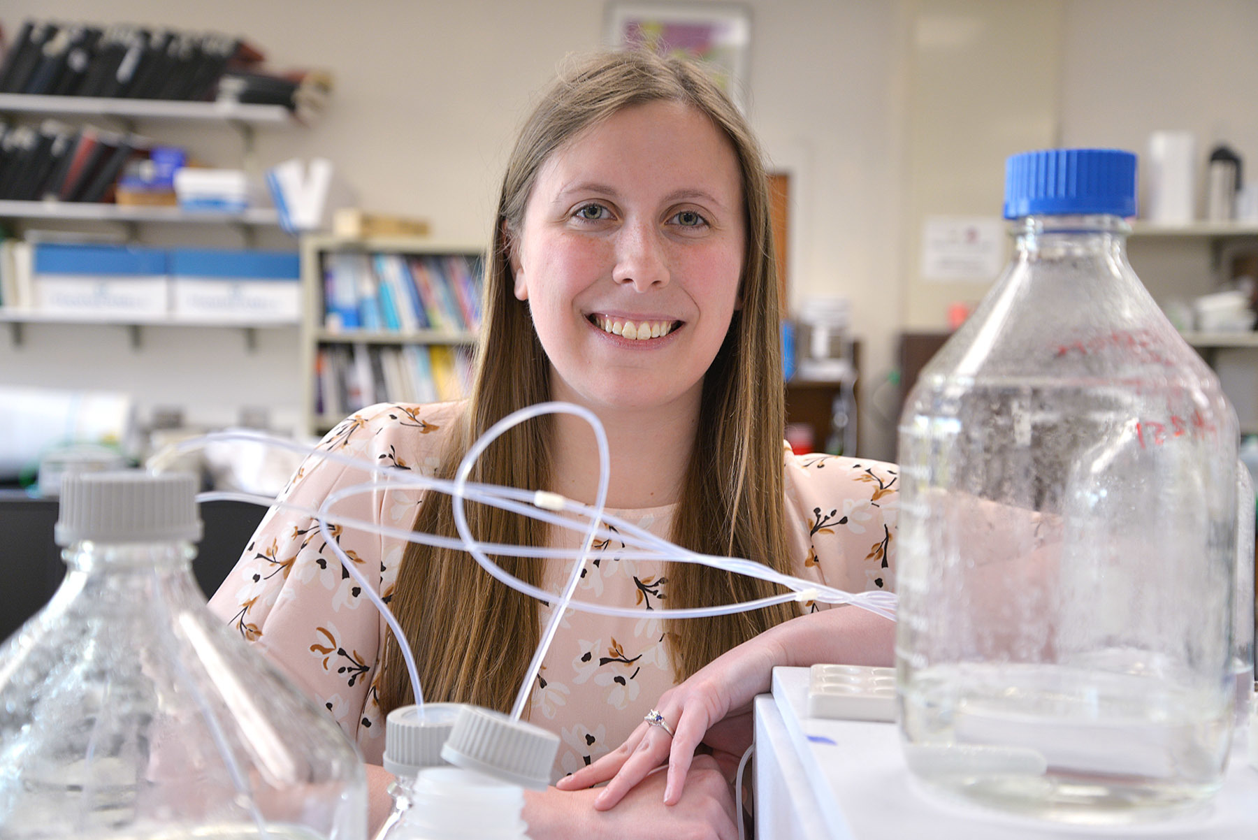 Caitlin Cain in a chemistry lab