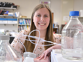 Caitlin Cain in a chemistry lab